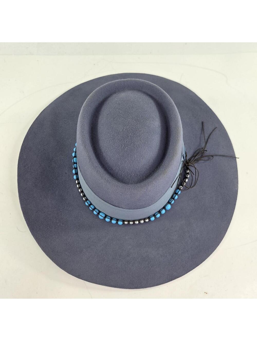SHYANNE WOMEN'S DANCER TELESCOPE WOOL FELT WESTERN HAT ONE SIZE BLUE GAMBLER HAT - Picture 4 of 9
